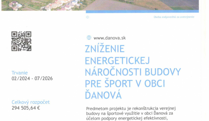 Aktuality / Zníženie energetickej náročnosti budoy pre šport v obci Ďanová - foto